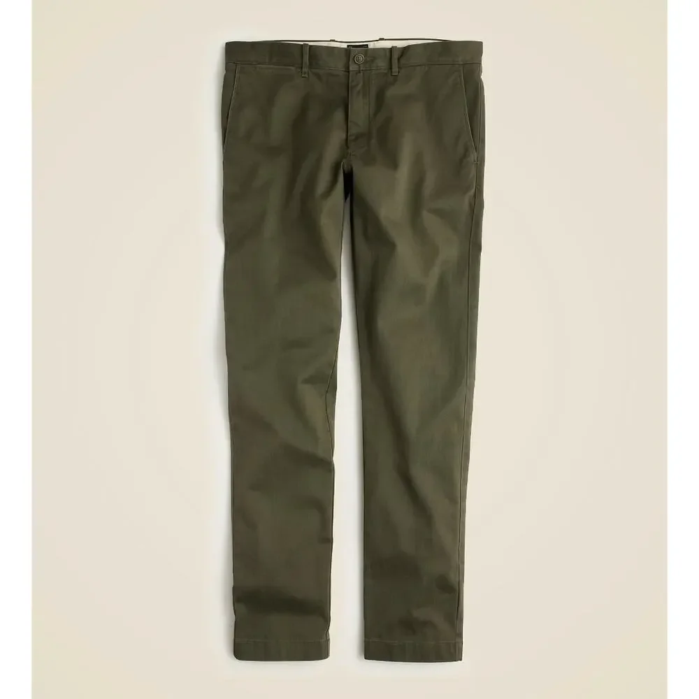J.Crew 484 Slim Fit Stretch Chino Pant Khaki Green Cotton Mens W 34 L 30 NWT